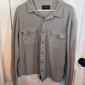 Lucky Brand Womens Light Gray Long Sleeve Button Up Shirt Size XXL